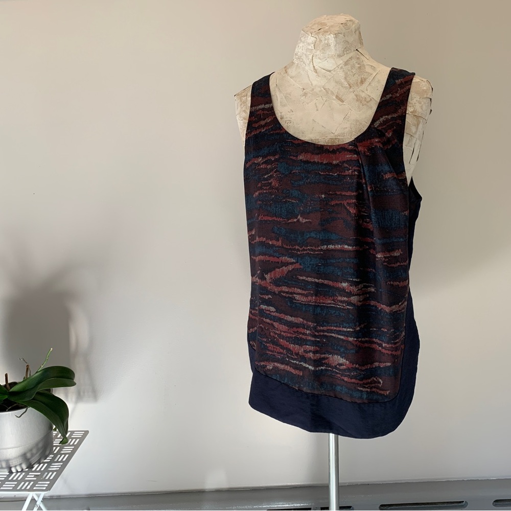 Allsaints Italian silk blouse with pleated feature